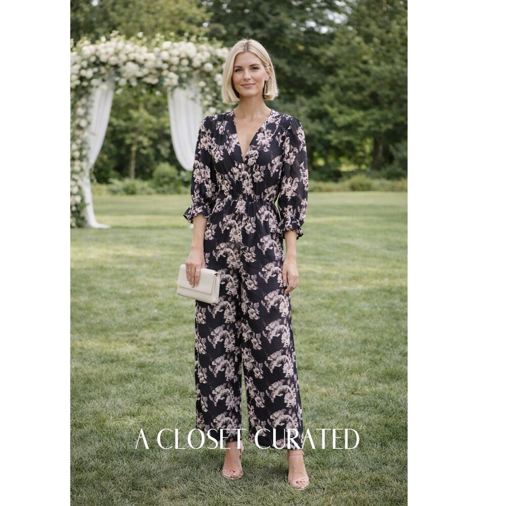 IRO Paris Mexi Black Pink Floral Jumpsuit Small